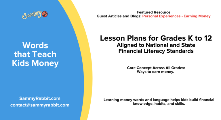 Standards-Aligned Financial Literacy Lesson Plans (Grades K–12): Personal experiences — Ways to Earn Money 1
