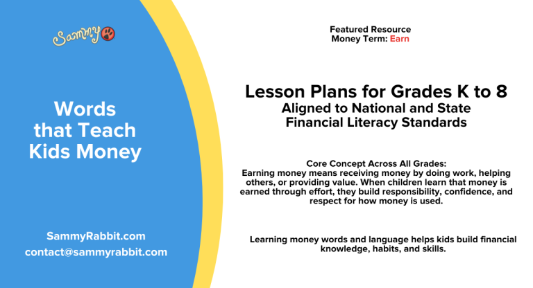 Standards-Aligned Financial Literacy Lesson Plan (Grades K–8): Money Word — Earn